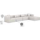  Manufacturer Color_Cream -- Cube 144" Cream Vegan Leather Upholstered 5 pc Modular Sectional IMAGE 9