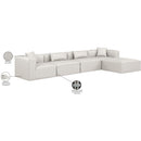 Meridian Cube Cream Vegan Leather Modular Sectional IMAGE 9