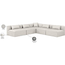  Manufacturer Color_Cream -- Cube 108" Cream Vegan Leather Upholstered 5 pc Modular Sectional IMAGE 10
