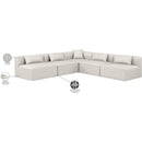 Meridian Cube Cream Vegan Leather Modular Sectional IMAGE 10