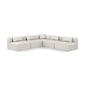  Manufacturer Color_Cream -- Cube 108" Cream Vegan Leather Upholstered 5 pc Modular Sectional IMAGE 1