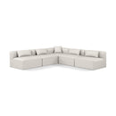  Manufacturer Color_Cream -- Cube 108" Cream Vegan Leather Upholstered 5 pc Modular Sectional IMAGE 1