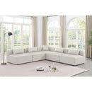  Manufacturer Color_Cream -- Cube 108" Cream Vegan Leather Upholstered 5 pc Modular Sectional IMAGE 2