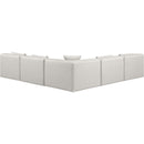  Manufacturer Color_Cream -- Cube 108" Cream Vegan Leather Upholstered 5 pc Modular Sectional IMAGE 3
