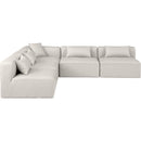  Manufacturer Color_Cream -- Cube 108" Cream Vegan Leather Upholstered 5 pc Modular Sectional IMAGE 4