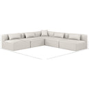  Manufacturer Color_Cream -- Cube 108" Cream Vegan Leather Upholstered 5 pc Modular Sectional IMAGE 9