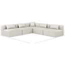 Meridian Cube Cream Vegan Leather Modular Sectional IMAGE 9