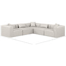  Manufacturer Color_Cream -- Cube 108" Cream Vegan Leather Upholstered 5 pc Modular Sectional IMAGE 10