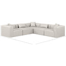 Meridian Cube Cream Vegan Leather Modular Sectional IMAGE 10
