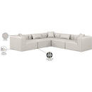  Manufacturer Color_Cream -- Cube 108" Cream Vegan Leather Upholstered 5 pc Modular Sectional IMAGE 11