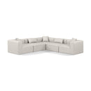  Manufacturer Color_Cream -- Cube 108" Cream Vegan Leather Upholstered 5 pc Modular Sectional IMAGE 1