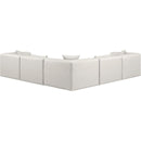  Manufacturer Color_Cream -- Cube 108" Cream Vegan Leather Upholstered 5 pc Modular Sectional IMAGE 3