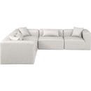  Manufacturer Color_Cream -- Cube 108" Cream Vegan Leather Upholstered 5 pc Modular Sectional IMAGE 4