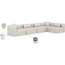  Manufacturer Color_Cream -- Cube 144" Cream Vegan Leather Upholstered 5 pc Modular Sectional IMAGE 10