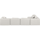  Manufacturer Color_Cream -- Cube 144" Cream Vegan Leather Upholstered 5 pc Modular Sectional IMAGE 3