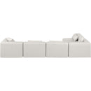 Meridian Cube Cream Vegan Leather Modular Sectional IMAGE 3