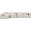  Manufacturer Color_Cream -- Cube 144" Cream Vegan Leather Upholstered 5 pc Modular Sectional IMAGE 4