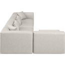  Manufacturer Color_Cream -- Cube 144" Cream Vegan Leather Upholstered 5 pc Modular Sectional IMAGE 5