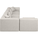 Meridian Cube Cream Vegan Leather Modular Sectional IMAGE 5
