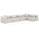  Manufacturer Color_Cream -- Cube 144" Cream Vegan Leather Upholstered 5 pc Modular Sectional IMAGE 9