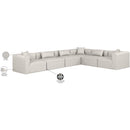 Meridian Cube Cream Vegan Leather Modular Sectional IMAGE 10