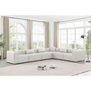  Manufacturer Color_Cream -- Cube 144" Cream Vegan Leather Upholstered 6 pc Modular Sectional IMAGE 2