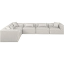  Manufacturer Color_Cream -- Cube 144" Cream Vegan Leather Upholstered 6 pc Modular Sectional IMAGE 3