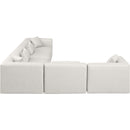  Manufacturer Color_Cream -- Cube 144" Cream Vegan Leather Upholstered 6 pc Modular Sectional IMAGE 4
