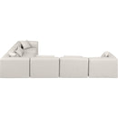 Manufacturer Color_Cream -- Cube 144" Cream Vegan Leather Upholstered 6 pc Modular Sectional IMAGE 5
