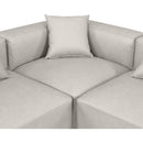  Manufacturer Color_Cream -- Cube 144" Cream Vegan Leather Upholstered 6 pc Modular Sectional IMAGE 7