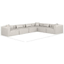  Manufacturer Color_Cream -- Cube 144" Cream Vegan Leather Upholstered 6 pc Modular Sectional IMAGE 9