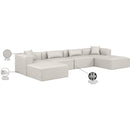 Meridian Cube Cream Vegan Leather Modular Sectional IMAGE 10