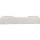  Manufacturer Color_Cream -- Cube 144" Cream Vegan Leather Upholstered 6 pc Modular Sectional IMAGE 3