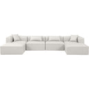  Manufacturer Color_Cream -- Cube 144" Cream Vegan Leather Upholstered 6 pc Modular Sectional IMAGE 4