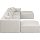  Manufacturer Color_Cream -- Cube 144" Cream Vegan Leather Upholstered 6 pc Modular Sectional IMAGE 5