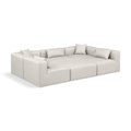  Manufacturer Color_Cream -- Cube 108" Cream Vegan Leather Upholstered 6 pc Modular Sectional IMAGE 1