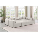  Manufacturer Color_Cream -- Cube 108" Cream Vegan Leather Upholstered 6 pc Modular Sectional IMAGE 2
