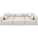  Manufacturer Color_Cream -- Cube 108" Cream Vegan Leather Upholstered 6 pc Modular Sectional IMAGE 4