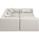  Manufacturer Color_Cream -- Cube 108" Cream Vegan Leather Upholstered 6 pc Modular Sectional IMAGE 5