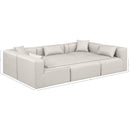Meridian Cube Cream Vegan Leather Modular Sectional IMAGE 8