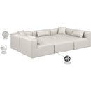 Meridian Cube Cream Vegan Leather Modular Sectional IMAGE 9