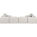  Manufacturer Color_Cream -- Cube 144" Cream Vegan Leather Upholstered 6 pc Modular Sectional IMAGE 3