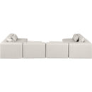 Meridian Cube Cream Vegan Leather Modular Sectional IMAGE 3