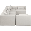 Manufacturer Color_Cream -- Cube 144" Cream Vegan Leather Upholstered 6 pc Modular Sectional IMAGE 5