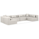 Meridian Cube Cream Vegan Leather Modular Sectional IMAGE 8