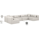  Manufacturer Color_Cream -- Cube 144" Cream Vegan Leather Upholstered 6 pc Modular Sectional IMAGE 9
