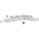  Manufacturer Color_Cream -- Cube 144" Cream Vegan Leather Upholstered 6 pc Modular Sectional IMAGE 10