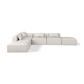  Manufacturer Color_Cream -- Cube 144" Cream Vegan Leather Upholstered 6 pc Modular Sectional IMAGE 1