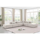 Manufacturer Color_Cream -- Cube 144" Cream Vegan Leather Upholstered 6 pc Modular Sectional IMAGE 2