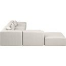  Manufacturer Color_Cream -- Cube 144" Cream Vegan Leather Upholstered 6 pc Modular Sectional IMAGE 4